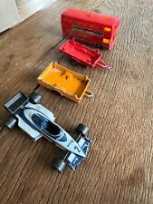 LOT DE PIECES MAJORETTE REMORQUE F1 BRABHAM ET EPAVES BUS ET REMORQUE