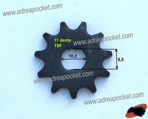Pignon dents t8f 9mm - dents,