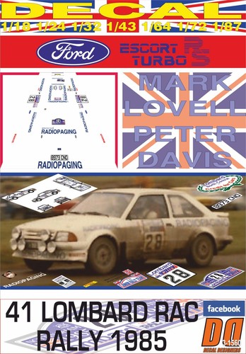 Decal ford escort turbo - rs,