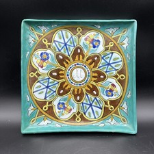 Plat de service en céramique Tunisienne Nabeul Tissier ? Ben Serine ? Verclos ? 