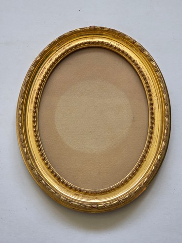 Cadre médaillon doré - , ovale