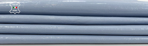 Peau cuir chèvre bleu enduit - cuir,