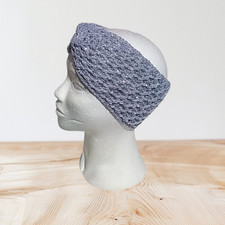 Bandeau femme large hiver gris pailleté tu Neuf fait main