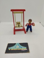 Figurine En Bois Et Sa Balançoire Vintage Fait Main Bel État
