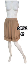 Caroll Taille 42 Superbe jupe patineuse doublée beige en viscose