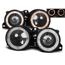 2 FEUX PHARE AVANT ANGEL EYES A FOND NOIR POUR BMW SERIE 3 E30 DE 11/82 A 10/94