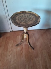 TABLE Tripode  D 'Appoint GUÉRIDON VÉNITIEN  FLORENTIN EN BOIS DORE