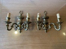 paire d'appliques Deux Bras Type Bougeoir bronze Massif 1,8 Kg Pièce  Ref GBM