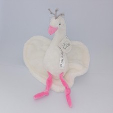 Doudou canard cygne blanc rose