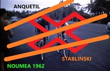 Diapositive Anquetil et Stablinski -Nouméa 1962 -collection privée -originale