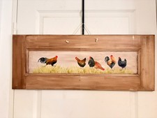 Tableau Peinture Bois Coq