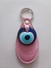 Porte-clés Cuir Rose Œil