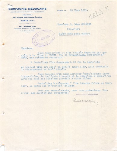 1931 compagnie medocaine - ,