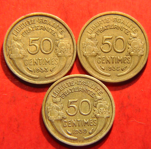 Lot pièces 50 - 3, centimes