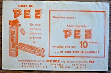 BUVARD - PEZ - BONBONS PASTILLES - ILLUSTRATEUR - COULEUR CRÈME UNIFORME -