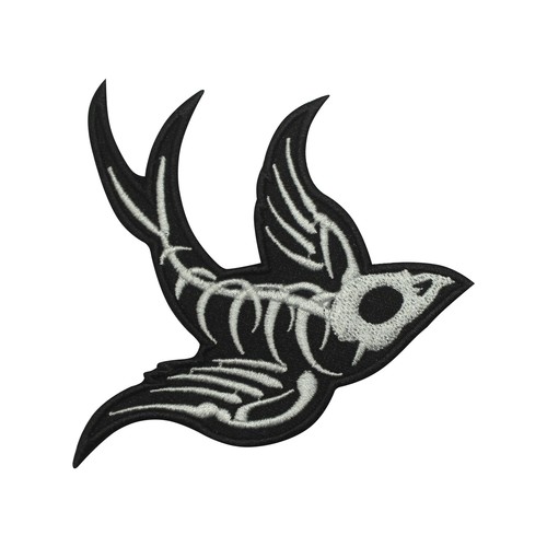 Oiseau squelette broderie - squelette,