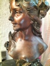 superbe buste signé régule 45 cm sortant du grenier sculpture objet décoration