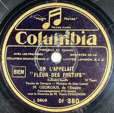 Georgius : On l'appelait Fleur des fortifs DISQUE 78 TOURS RPM COLUMBIA DF 380