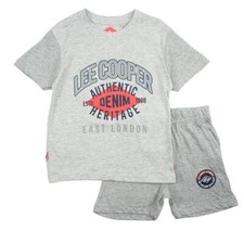 Ensemble garçon Lee Cooper N°3. Couleur gris. Cadeau pour enfant de 4 à 14 ans.