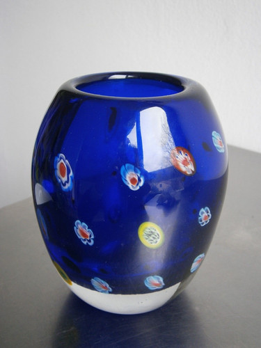Vase cristal soufflé coloré - cristal,