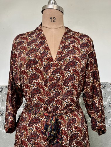 Robe kimono longue soie - robe, en