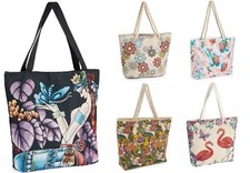 Sac à bandoulière femme en toile/slouch plage sac fourre-tout vacances d'été shopping sac à main