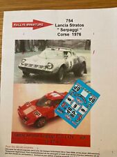 DECALS 1/43 LANCIA STRATOS SERPAGGI TOUR DE CORSE 1976 WRC RALLYE RALLY FRANCE