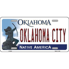 PLAQUE DE VOITURE AMERICAINE- OKLAHOMA CITY - DECORATION USA/ BIKER 