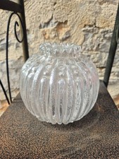 ancien clobe de lampe lustre pate de verre moulé pressé 17cm super état