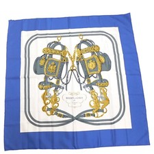 HERMES SILK100% Navy BRIDES de