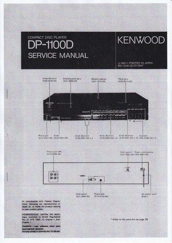 Service manual for kenwood - for,
