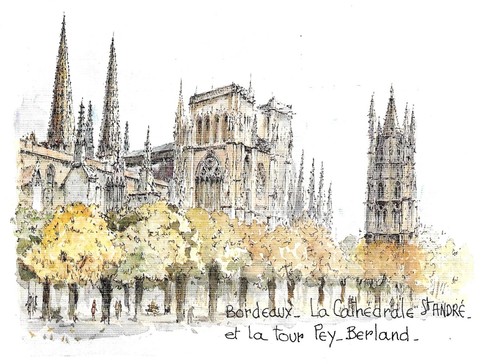 Carte postale bordeaux - carte,