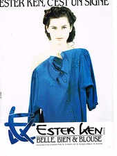 PUBLICITE ADVERTISING 094  1989  ESTER KEN   chemisiers mode 89