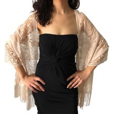 Central Chic Tulle Dentelle Mariage Châle Pashmina Enveloppant Soirée Écharpe