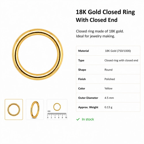 Bague 18k fermée 4 - 18k,