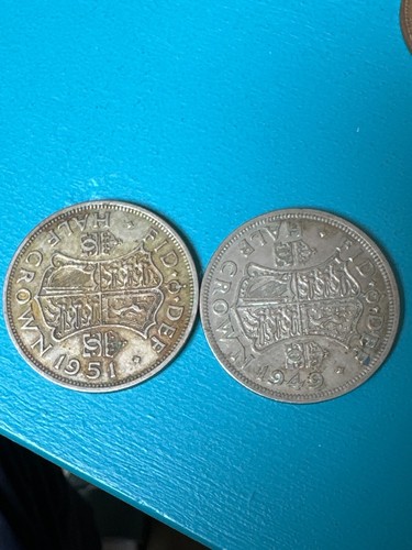 Half crown 1951 1949 et - crown,
