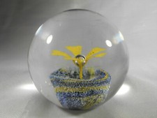 MAGNIFIQUE SULFURE PAPERWEIGHT BOULE PRESSE PAPIERS EN CRISTAL OVERLAY