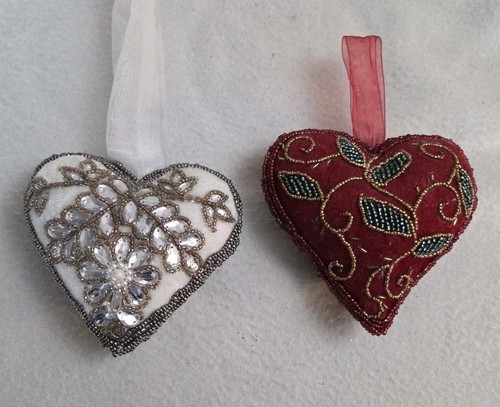 Heart decor hanging satin - decor,