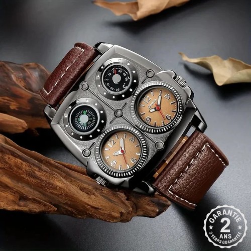 Montre homme quartz double - montre,
