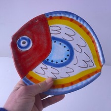 ** Giovanni DESIMONE (Italie) superbe assiette poisson  vintage circa 1960's