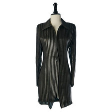 Veste 3/4 Cuir  Et Soie Jean Claude Jitrois Collection Massai T38