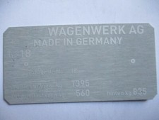 Plaque Bouclier pour VW Type