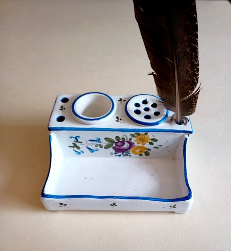 Encrier ecritoire faience - en,
