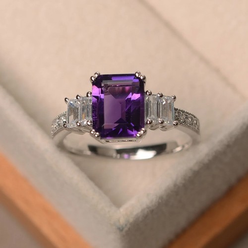 Bague améthyste argent - améthyste,