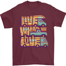 T-Shirt Pour Homme Motorhome Live What You Love 100% Coton