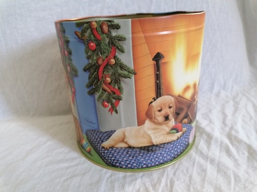 Boîte métal chien fête - chien,