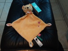 Doudou Plat Ours Jaune Orange