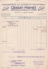 75 PARIS LONGJUMEAU, fabricant, Croizat-Mermet 1949 guetres, leggings