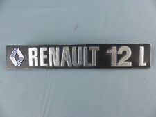 RENAULT 12 L logo emblème sigle insigne monogramme hayon coffre en aluminium ALU