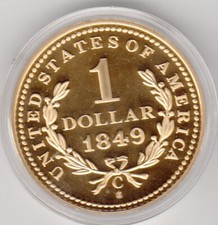 Monnaie United States OF America Médaille Reproduction 1 Dollar 1849 C